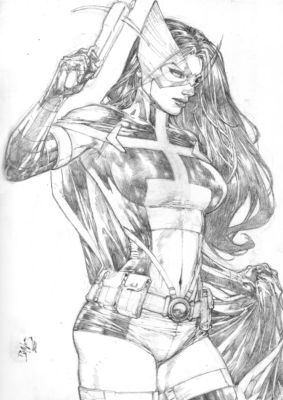 Ed Benes | Huntress - 11"x17" Pencil | Ed Benes