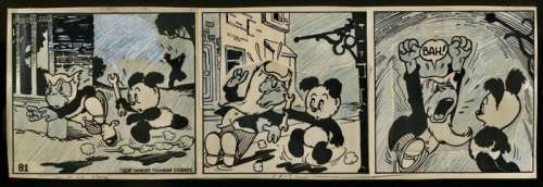 Marten Toonder (Studio’s) | Marten Toonder (Studio’s) - Originele strook - Panda en de meester uitvinder - (1948) | Catawiki