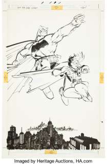 Frank Miller and Klaus Janson Batman: The Dark Knight #3 Batman and Robin Iconic Splash Page 10 Original Art (DC, -