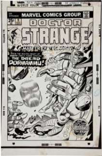 Gil Kane and Dan Adkins Doctor Strange #9 Dread Dormammu Cover Original Art (Marvel, 1975). "From the molten -