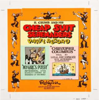 Robert Crumb Cheap Suit Serenaders Party Album Back Cover Original Art (Red Goose, 1978). Every fan of R. - | Heritage
