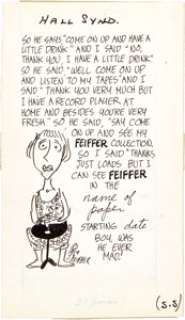 Jules Feiffer Feiffer Promotional Comic Strip Original Art (Hall Syndicate, 1959). This single panel piece -