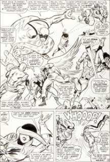Jack Kirby and Chic Stone X-Men #9 The First Avengers/X-Men Meeting and Battle Page 13 Original Art (Marvel, -