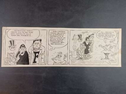 Castelli, Fagarazzi | Zio Boris - Castelli, Fagarazzi - Striscia Originale "La Cosa del Pianeta X" - Firmata - Page volante - Exemplaire unique | Catawiki