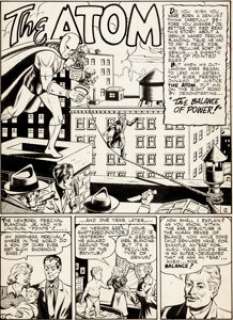 Chester Kozlak All-American Comics The Atom Unpublished Splash Page 1 Original Art (c. 1946). Sharp-looking Golden Age -
