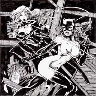 Jim Balent Wizard: The Comics Magazine #92 Black Widow vs. Catwoman Illustration Original Art (Wizard, 1999). From the -