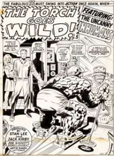 Jack Kirby and Joe Sinnott Fantastic Four #99 The Thing in Ski Gear Splash Page 1 Original Art (Marvel, 1970). - | Heritage