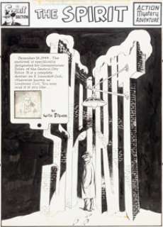 Will Eisner Spirit Section Complete 7-Page Story "Lonesome Cool" Original Art dated 12-18-49 -