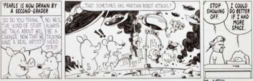 Bill Watterson and Stephan Pastis Pearls Before Swine Daily Comic Strip Original Art dated 6-5-2014 (Universal - | Heritage
