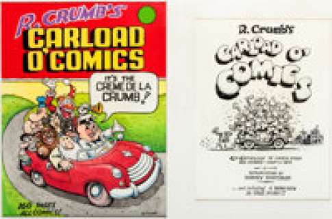 Robert Crumb Carload O‘ Comics Cover and Title Page Original Art (Belier Press, 1976). Come take a ride in the -