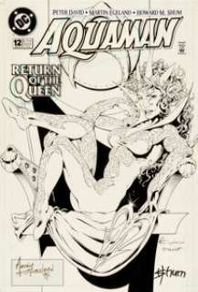 Martin Egeland and Howard Shum Aquaman #12 Cover Original Art (DC, 1995). Aquaman‘s longtime love Mera is -