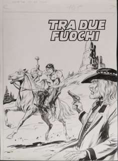 Gallieno Ferri | Zagor #348 - Copertina Originale "Tra Due Fuochi" - Gallieno Ferri - Page volante - Exemplaire unique | Catawiki