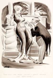 Jack Cole Gag Panel Illustration Original Art (1950s). "Just kiss the hand, Count -- Don‘t handle the -