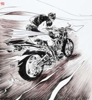 Paul Pope Batman: Year 100 #3 Front and Back Cover Original Art Group of 2 (DC, 2006). The Bat-Bike played in -