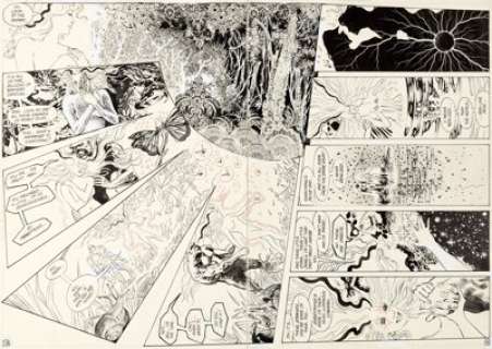 Steve Bissette and John Totleben Saga of the Swamp Thing #34 Double-Page Spread #13-14 Original Art (DC, 1985).... | Heritage