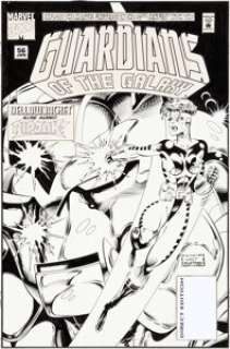 Kevin West and Steve Montano Guardians of the Galaxy #56 Original Cover Art (Marvel, 1995). Yellowjacket -