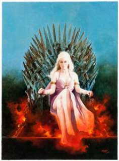 Enric (Enrique Torres-Prat) Game of Thrones Daenerys Targaryen Painting Original Art (c. 2010s)....