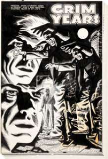 Tom Hickey Chamber of Chills Magazine #24 Complete 5-Page Story "Grim Years" Original Art (Harvey, 1954).... (Total: 5 Original Art)