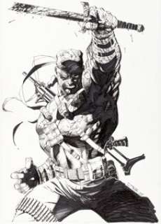 Jim Lee Deathblow #12 Cover Original Art (Image, 1995)....