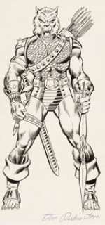 George Pérez and Joe Rubinstein The Official Handbook of the Marvel Universe #13 Man-Wolf Illustration Original Ar...