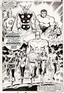  - Don Heck and George Roussos The Avengers Annual #1 Internal Splash Page Original Art (Marvel, 1967)....