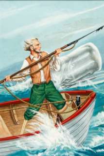  - John Parker Classics Illustrated #5 Moby Dick HRN 131 Cover Painting Original Art (Gilberton, 1956)....