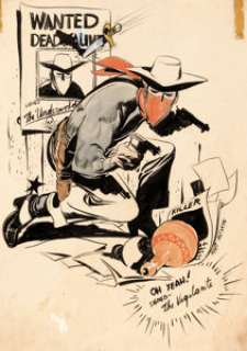  - Mort Meskin - Vigilante Pitch Piece Illustration Original Art (c. 1940)....