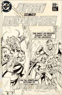 Mike Grell and Joe Rubinstein Superboy and the Legion of Super-Heroes #237 Cover Original Art (DC, 1978)....