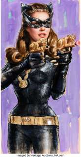 Olivia (Olivia De Berardinis) "Catguns" Julie Newmar as Catwoman Painting Original Art (2016). ...