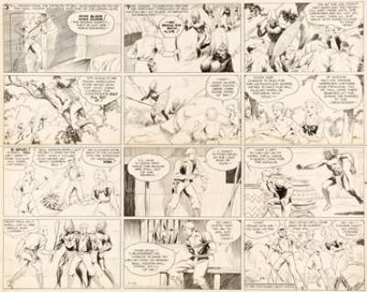 Lyman Young Tim Tyler‘s Luck Sunday Comic Strip Original Art dated 2-25-34 (King Features Syndicate, 1934)....