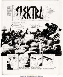 Frank Miller - Elektra Lives Again Story Page 24 Original Art and Hardcover Book (Graphitti Designs 1990).