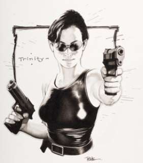 Travis Charest - Trinity Illustration The Matrix Original Art (c. 2012)....
