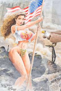 Budd Root - Cavewoman Tribute to 9/11 Illustration Original Art (2001)....