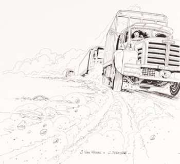 Christian Denayer et Jean Van Hamme - Wayne Shelton La Mission #1 Couverture Originale (Dargaud, 2001). Christian Denayer and Jean Van Hamme Wayne Shelton La Mission #1 Original Art Cover (Dargaud, 2001).