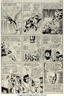 Kirby, Jack - Jack Kirby and Paul Reinman X-Men Vol 1 #5 Iconic Story End Page 24 Original Art (Marvel, 1964). ...