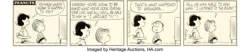 Charles Schulz | Peanuts Daily Comic Strip Lucy and Linus Original Art dated 2-17-64 (United Feature Syndicate, 1964... | Heritage
