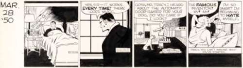 Gould, Chester | Chester Gould Dick Tracy Daily Comic Strip Original Art dated 3-28-50 (Chicago Tribune Syndicate, 1950).... | Heritage