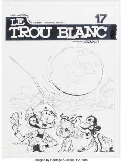 Pierre Seron Les Petits Hommes, Le Trou Blanc #17 Cover Original Art (Dupuis, 1985)....