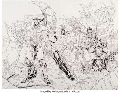 Booth, Bret - Brett Booth and Joe Weems Masters of the Universe #3 Wraparound Variant Cover Original Art (Image, 2003)....