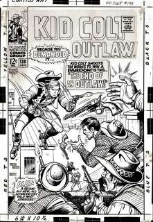 Herb Trimpe, Werner Roth - Kid Colt Outlaw #138 Cover (Large Art) 1967