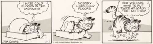 Davis, Jim | Jim Davis Garfield Daily Comic Strip Original Art dated 2-12-79 (United Feature Syndicate, 1979).... | Heritage