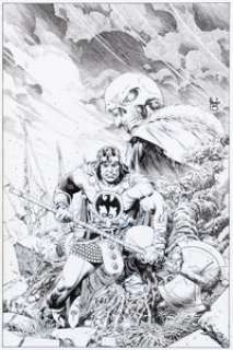 Siqueira, Paulo - Paulo Siqueira Kull the Destroyer: The Original Marvel Years Omnibus Cover Original Art (Marvel, 2021)....