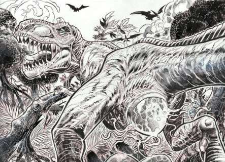 Roger | Jurassic Park - Original drawing - Jurassic Park tribute - Tyrannosaurus Rex by Roger Bonet | Catawiki