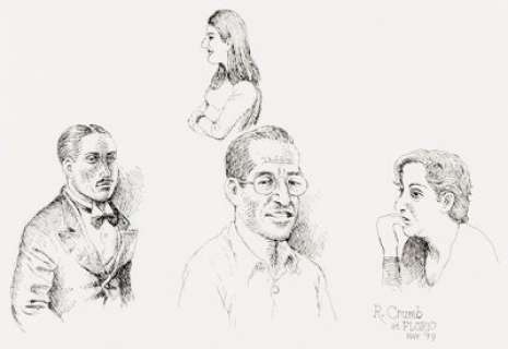 Crumb, Robert - Robert Crumb At Florio Placemat Sketch Original Art (1999)....