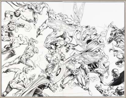 Deodato Jr., Mike - Mike Deodato Jr. and Tom Palmer Avengers #400 Wraparound Cover Original Art (Marvel, 1996)....