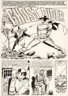 Ayers, Dick | Dick Ayers Red Mask #45 Complete 5-Page Story "Magico Versus the Ghost Rider" Original Art (Magazine Enterprises, ... (Total: 5 Original Art) | Heritage