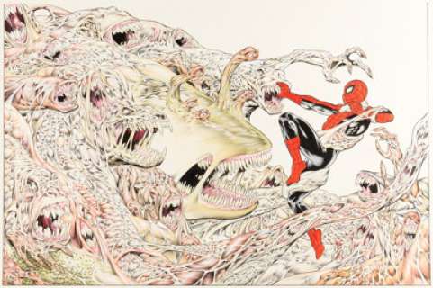 Wrightson, Bernie | Bernie Wrightson Marvel Graphic Novel #22 "The Amazing Spider-Man: Hooky" Wraparound Cover Original Ar... | Heritage