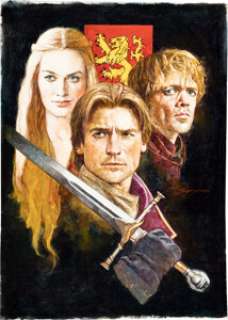 Sanjulian (Manuel Perez Clemente) - Game of Thrones "House Lannister" Painting Original Art (c. 2013)....