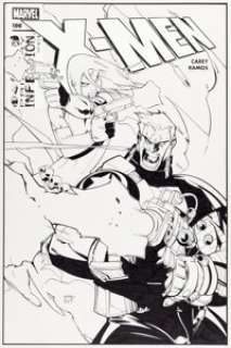 Humberto Ramos and Carlos Cuevas - X-Men #196 Cover Original Art (Marvel, 2006).