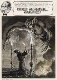 Angelo Torres Eerie #8 "Eerie‘s Monster Gallery: The Demon" Pin-Up Original Art (Warren, 1967).